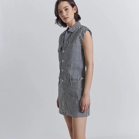 Anthropologie Dresses & Skirts - Anthropologie's Current/Elliot Railroad Stripe Sleeveless Jumpsuit Mini Dress